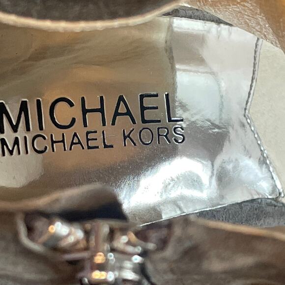 Michael Kors Platform Suede Stiletto Heels Womens Size 9 Gray Open Toe - Picture 6 of 11
